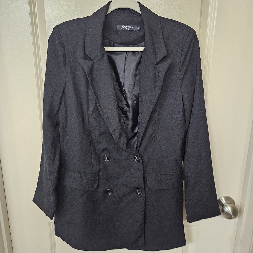 Nasty Gal oversized black jacket